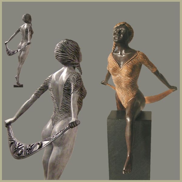 Bronzen beeld van Thea Slikboer — Life return