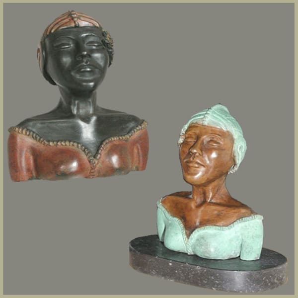 Bronzen beeld van Thea Slikboer — Woman in thought