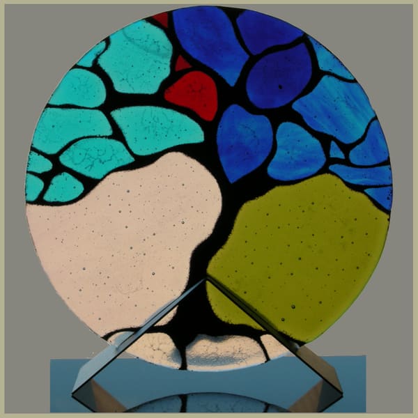 Glasfusingwerk van Thea Slikboer — Levensboom