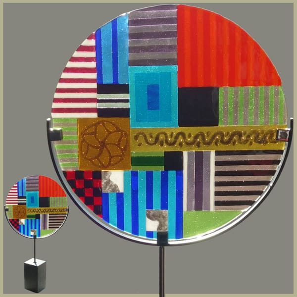 Glasfusingwerk van Thea Slikboer — 36x36 rond modern