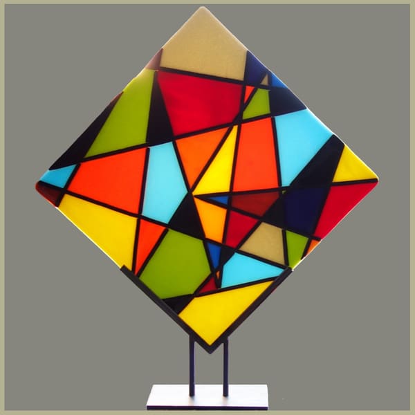 Glasfusingwerk van Thea Slikboer — Abstract 30x30 cm